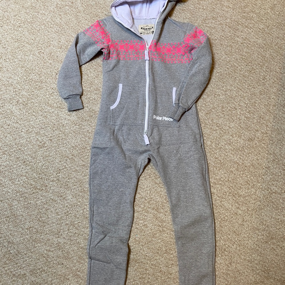 Kids Artic Print Onesie - Polar Piece - grey/pink